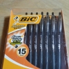 New 15 Pack of Black Ball Pens